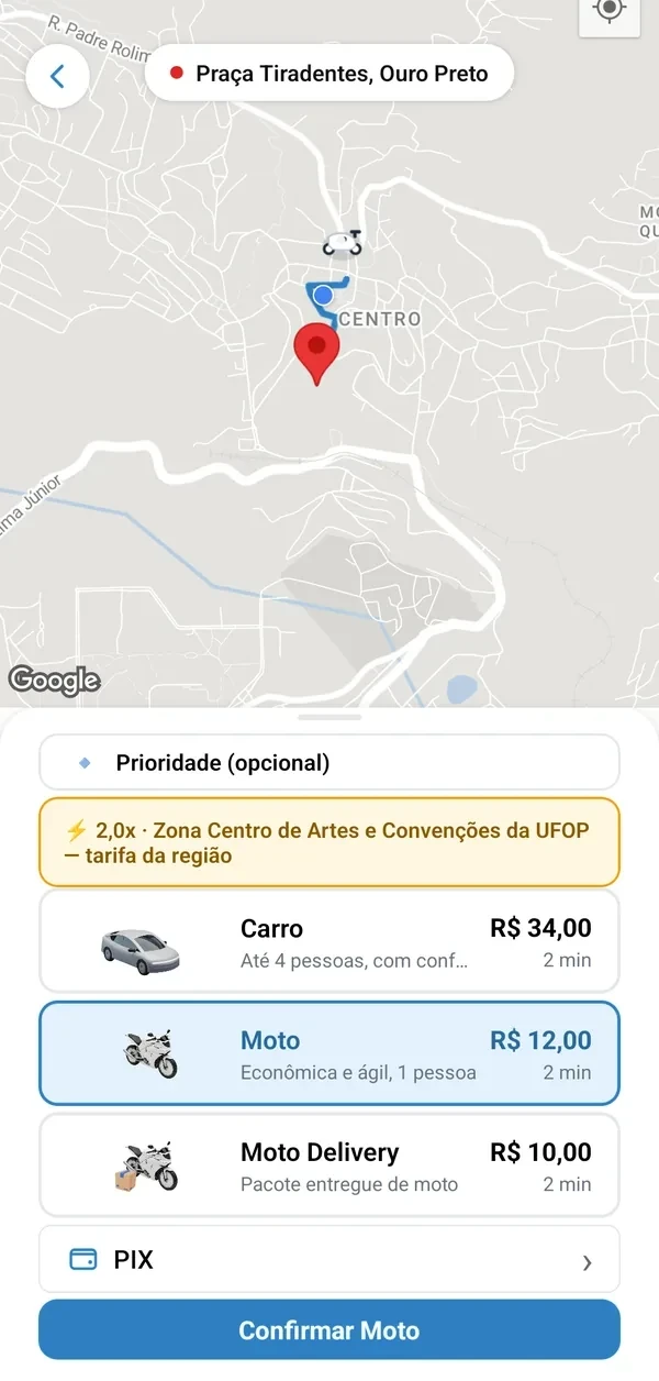 speed — escolha carro, moto ou entrega